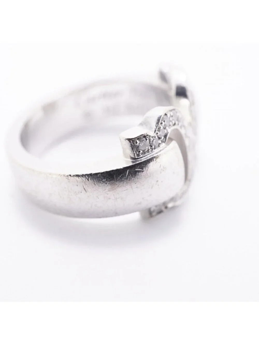 Cartier Ring 2C Boucles 18k White Gold Diamond
